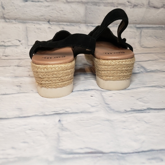 Earth Black Suede Wedge Espadrille size 7 - Picture 5 of 9